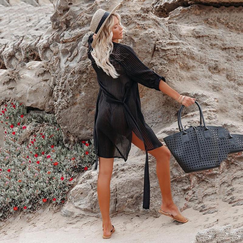 Beach cover-up - with 3/4 sleeves