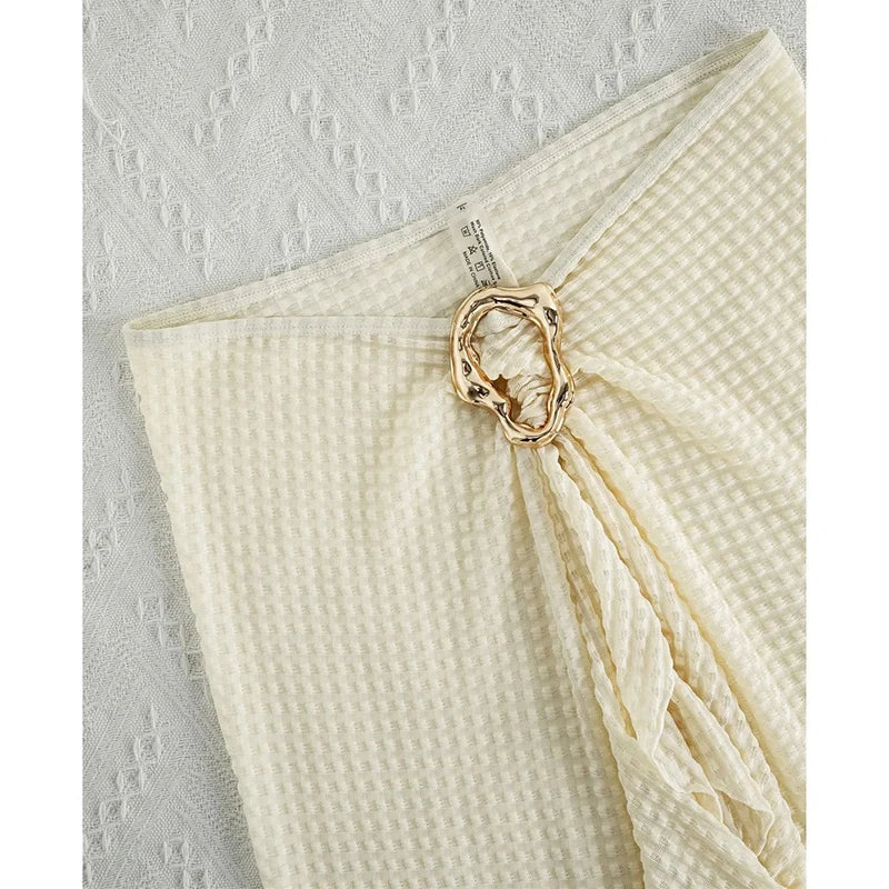 Metal Buckle Micro Bikini Set – 3 Piece