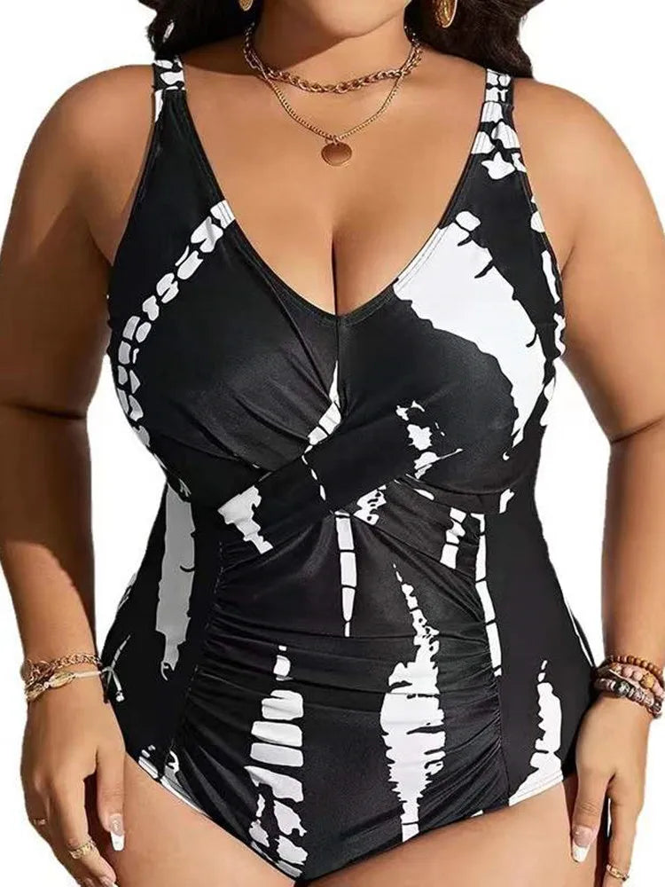 Tide Twist Shaping Swimsuit - Black and White