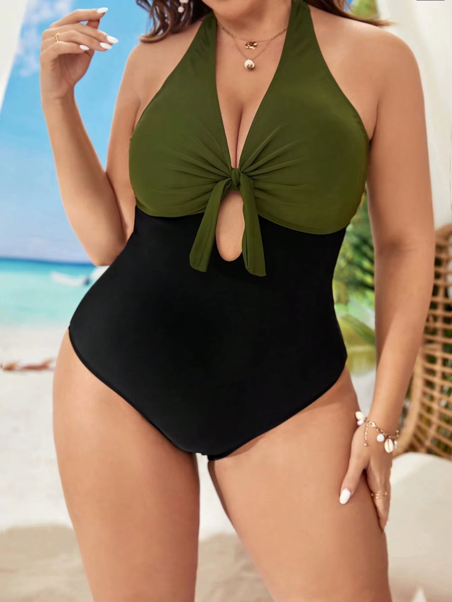 HollowGlow Plus One-Piece Swimsuit