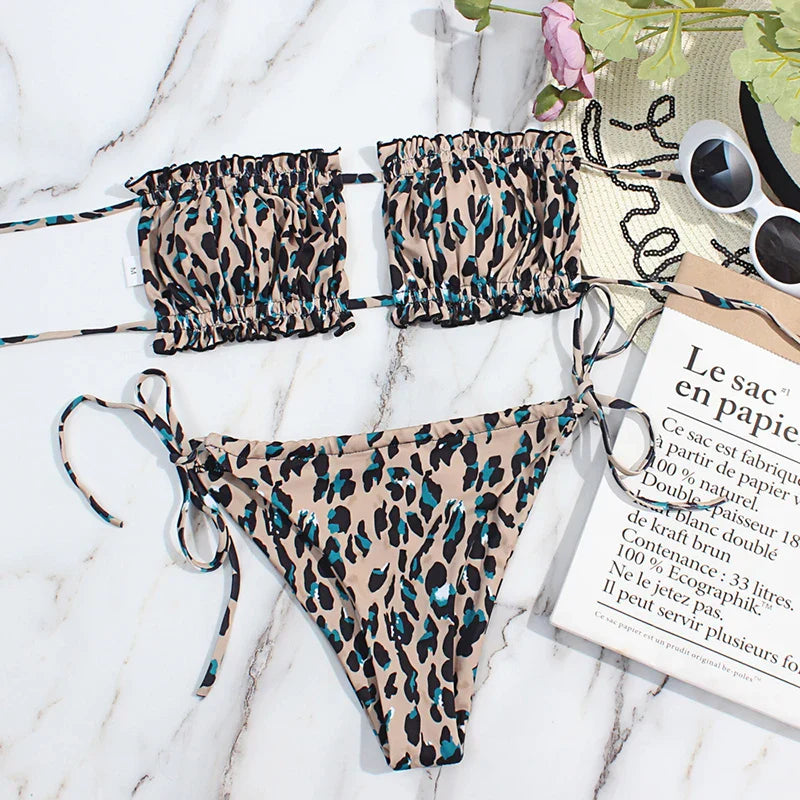 Billie bikini with tie and front cutout
