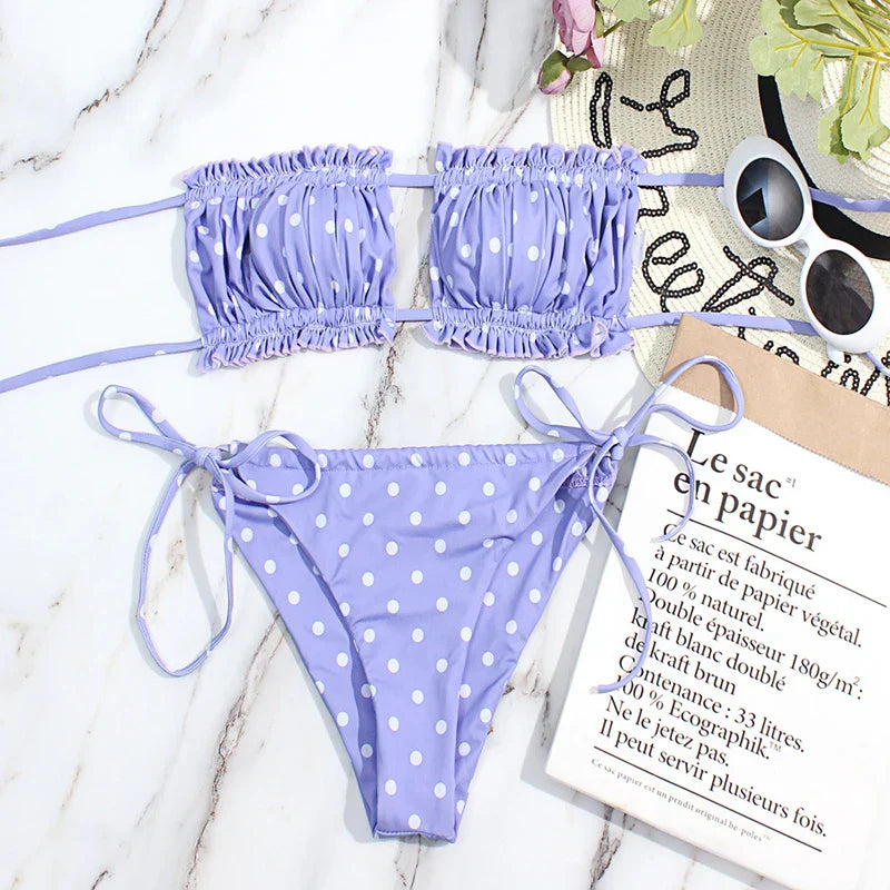 Billie bikini with tie and front cutout
