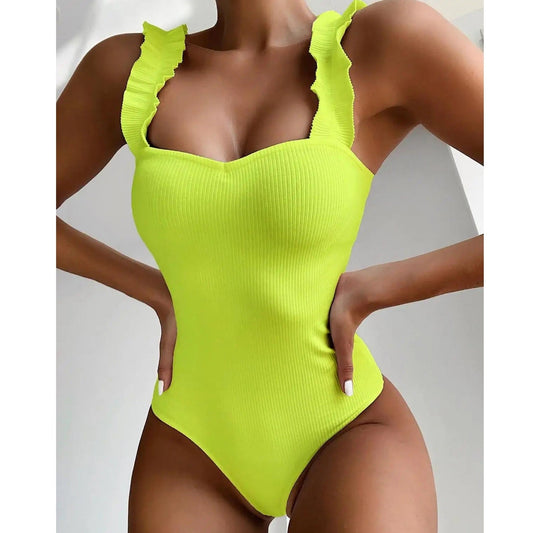 Ruffle Strap Swimsuit - Sweet