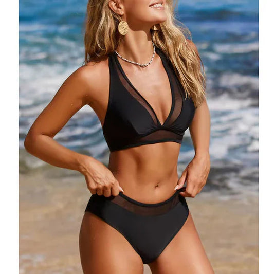 Sheer Detail Halter Bikini