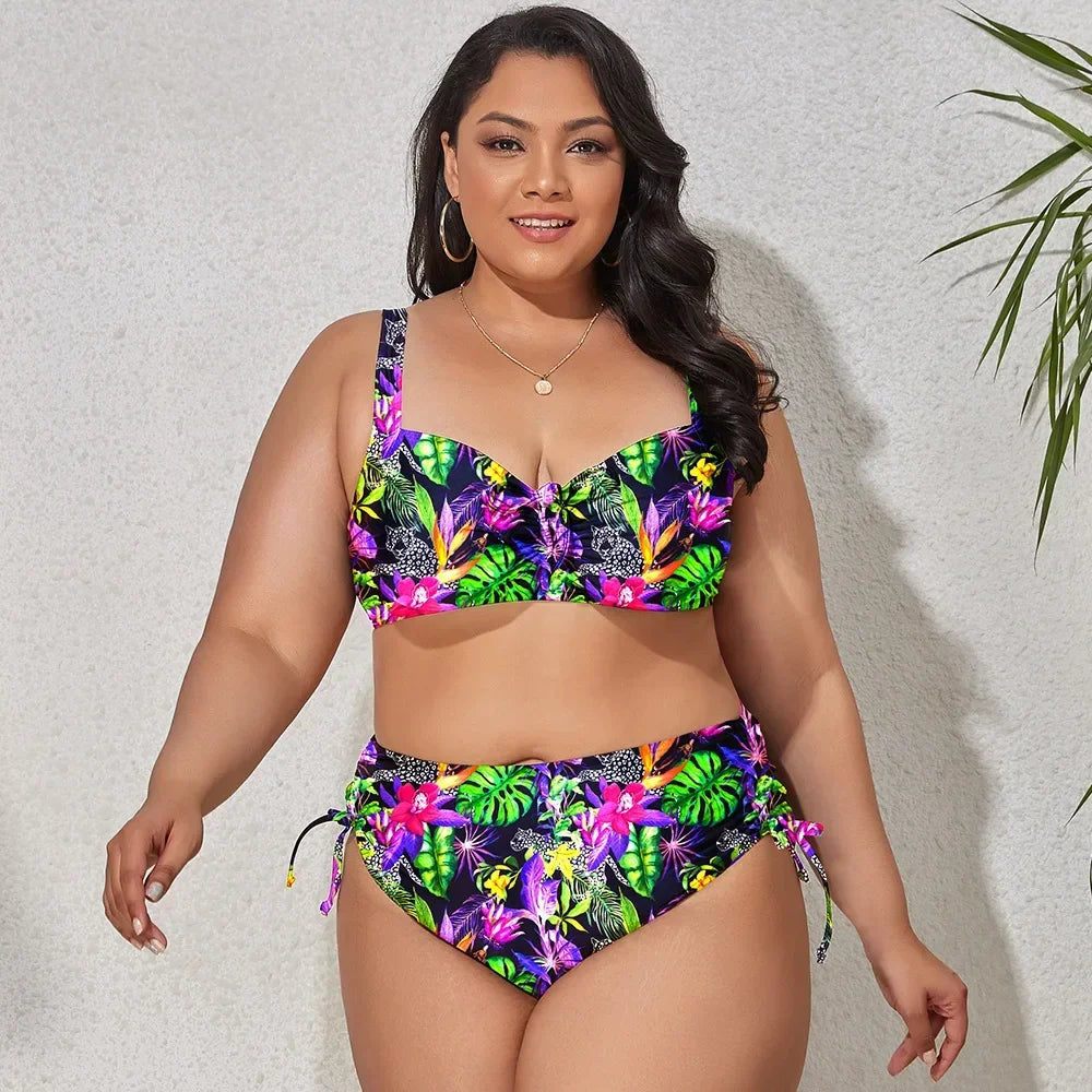 Tropical Plus Bikini - With Ties