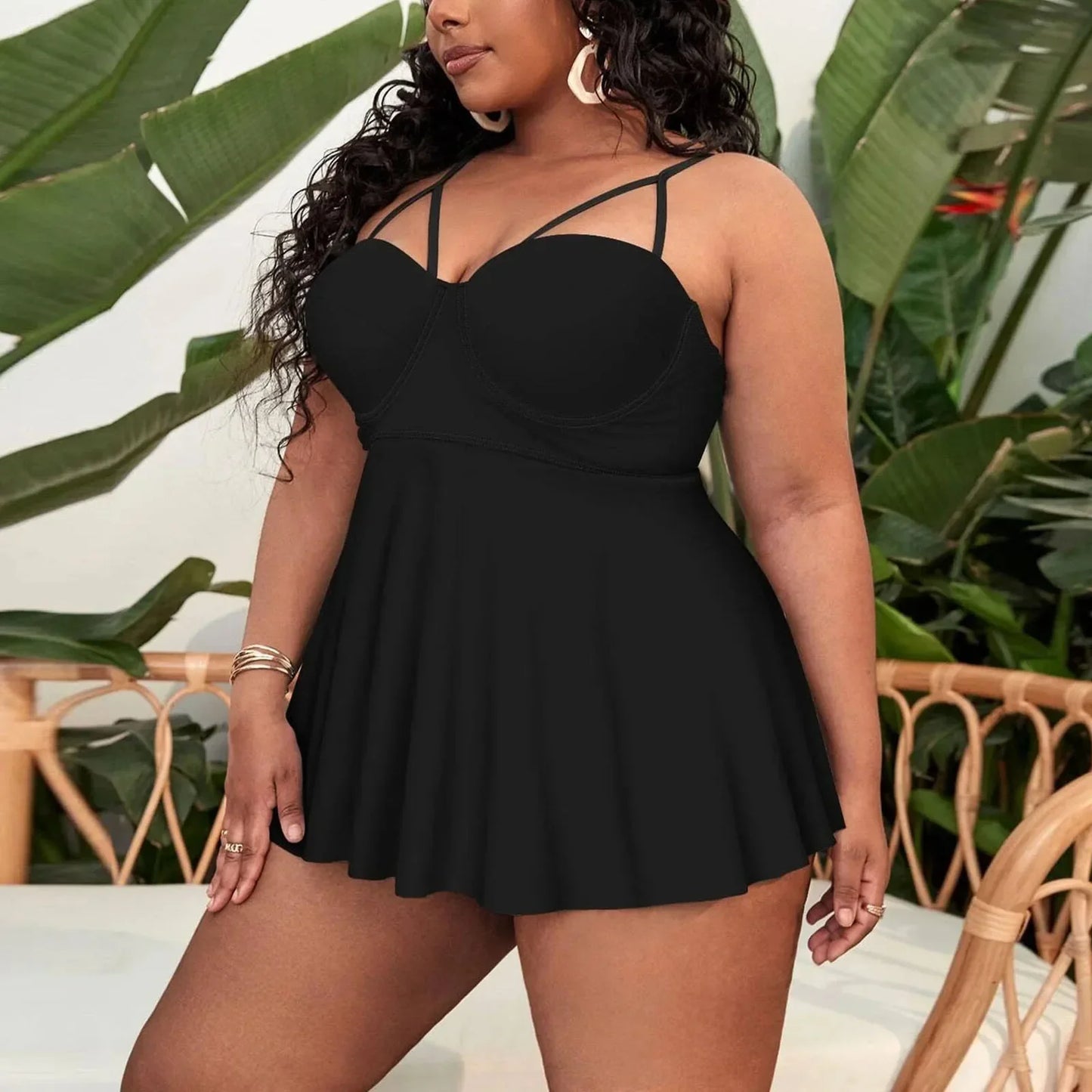 Tankini Bikini with High Waisted Bottoms