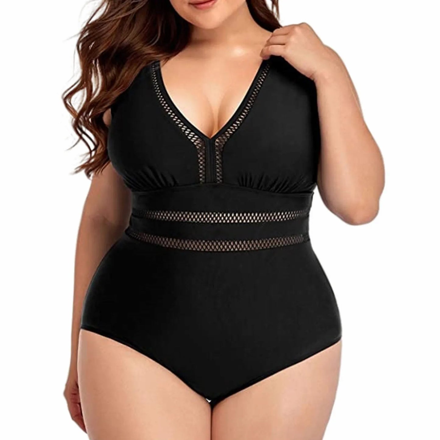 Waist Defining V-Neck Swimsuit
