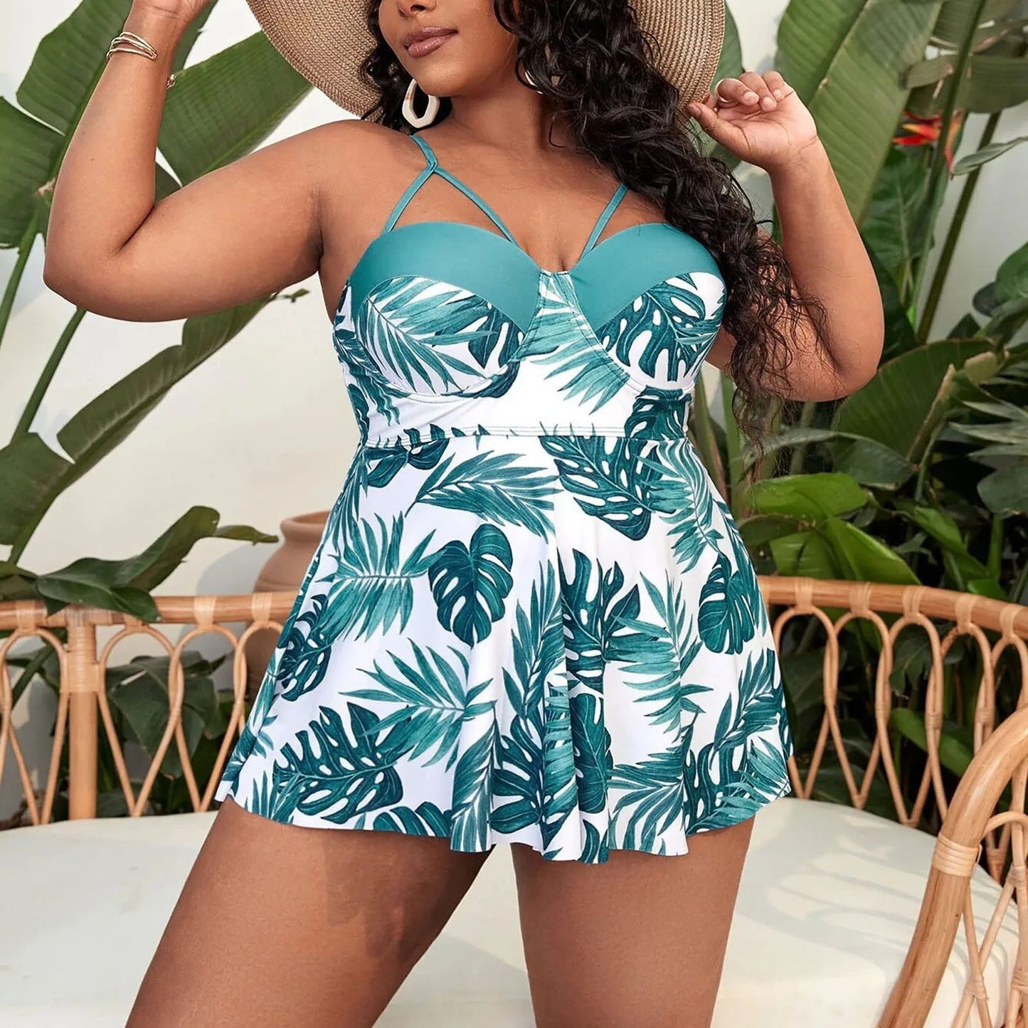 Tankini Bikini with High Waisted Bottoms