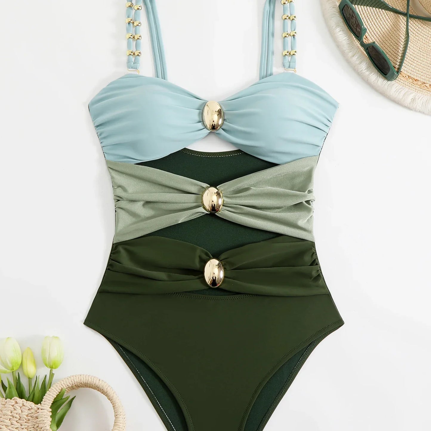 Sculpted Chic Cut-Out Swimsuit Set