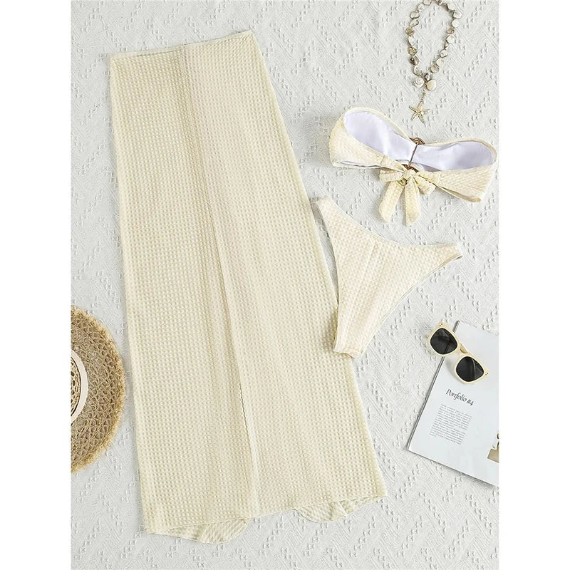 Metal Buckle Micro Bikini Set – 3 Piece