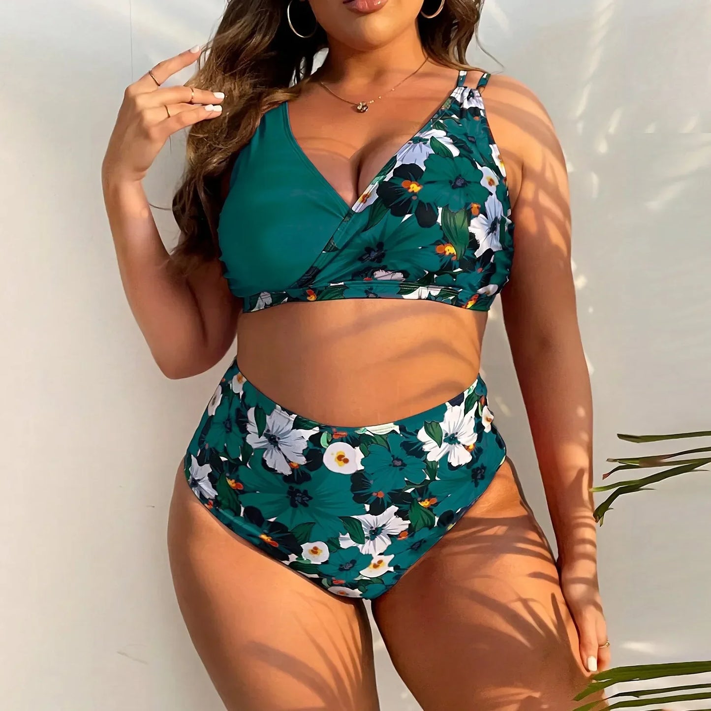 Tropical Leafy Boost High Waist Bikini
