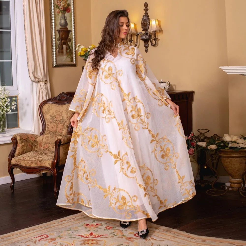 Imperial Zahra Kaftan – Embroidered Bloom Edition