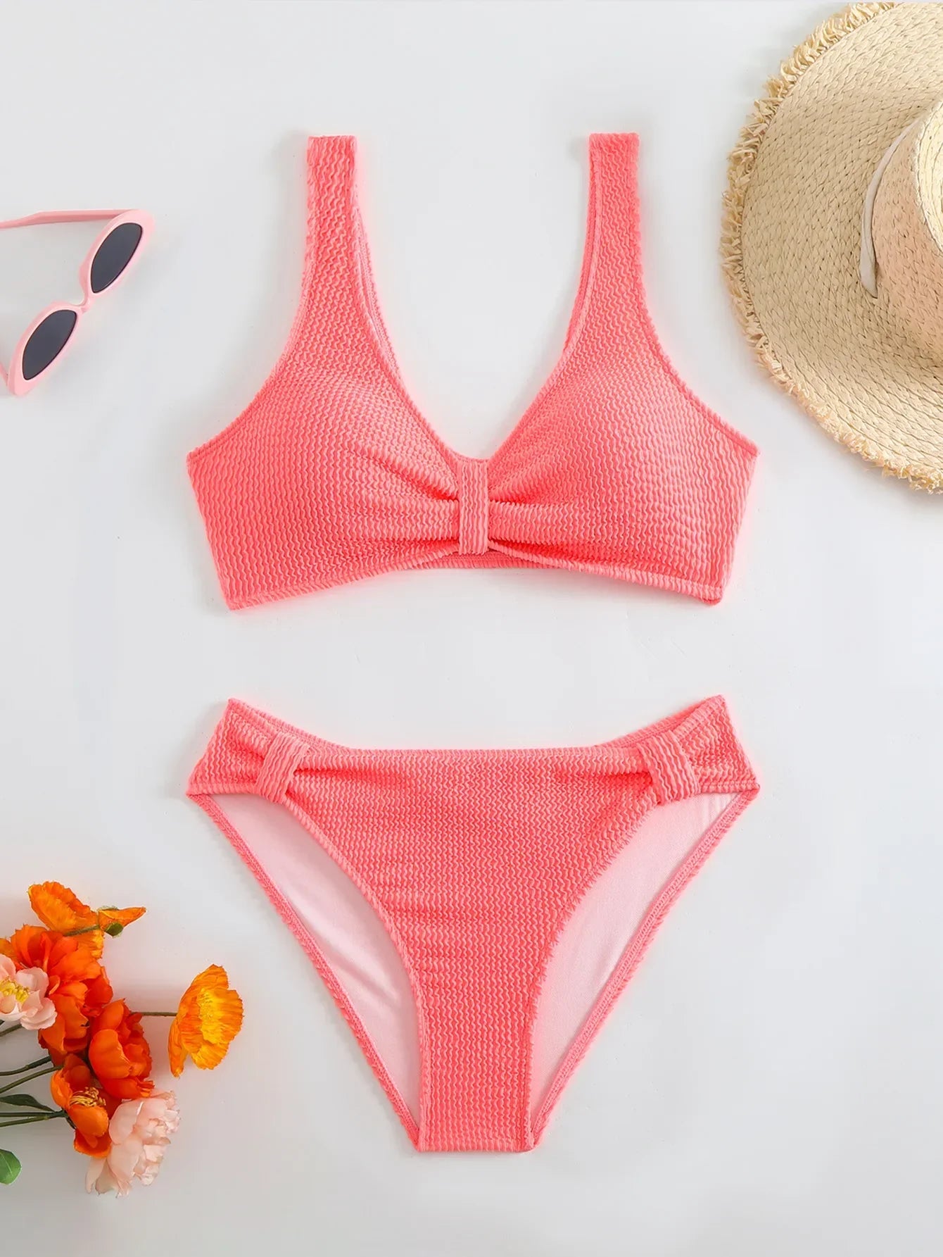 Coastal Allure V-Neck Bikini Set
