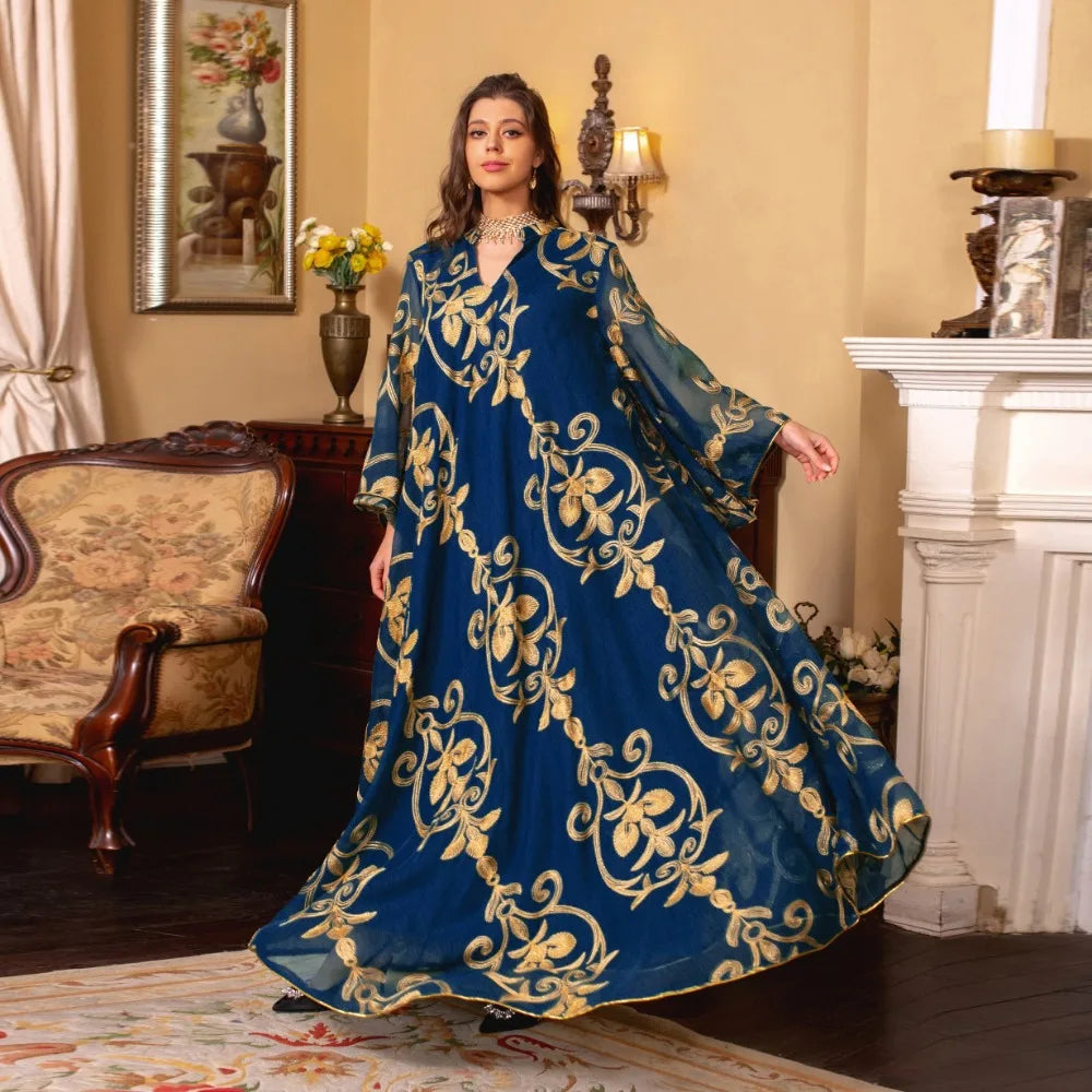 Imperial Zahra Kaftan – Embroidered Bloom Edition