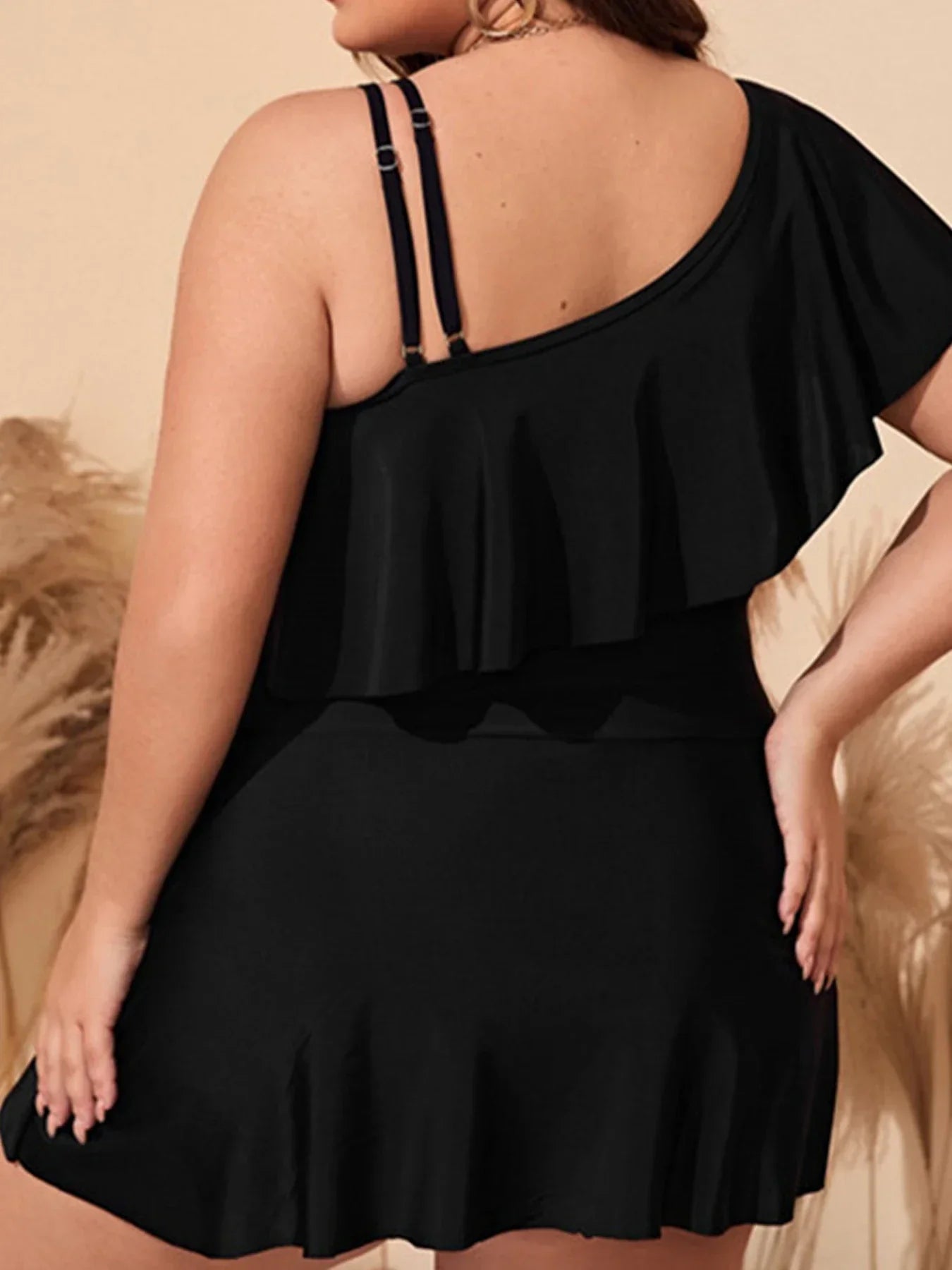 Black Wave One Shoulder - 2 pieces