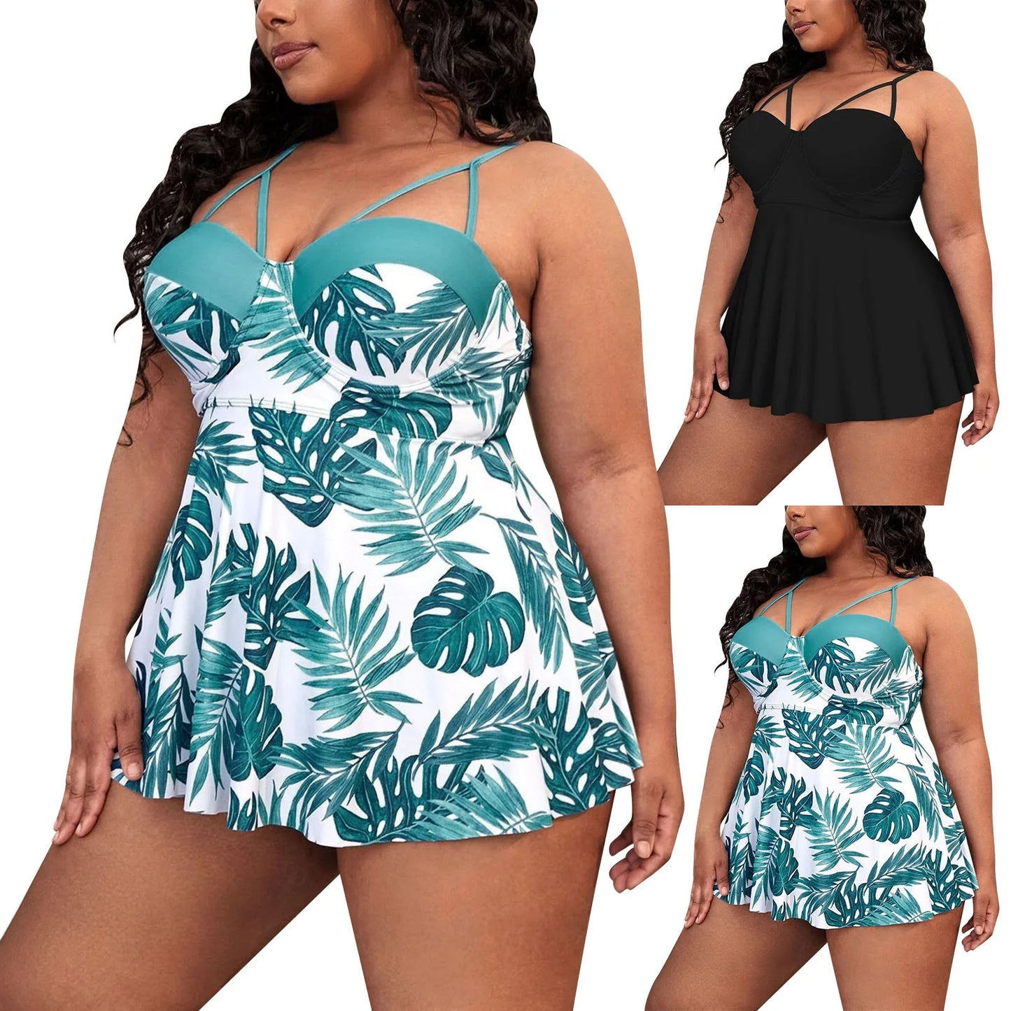Tankini Bikini with High Waisted Bottoms