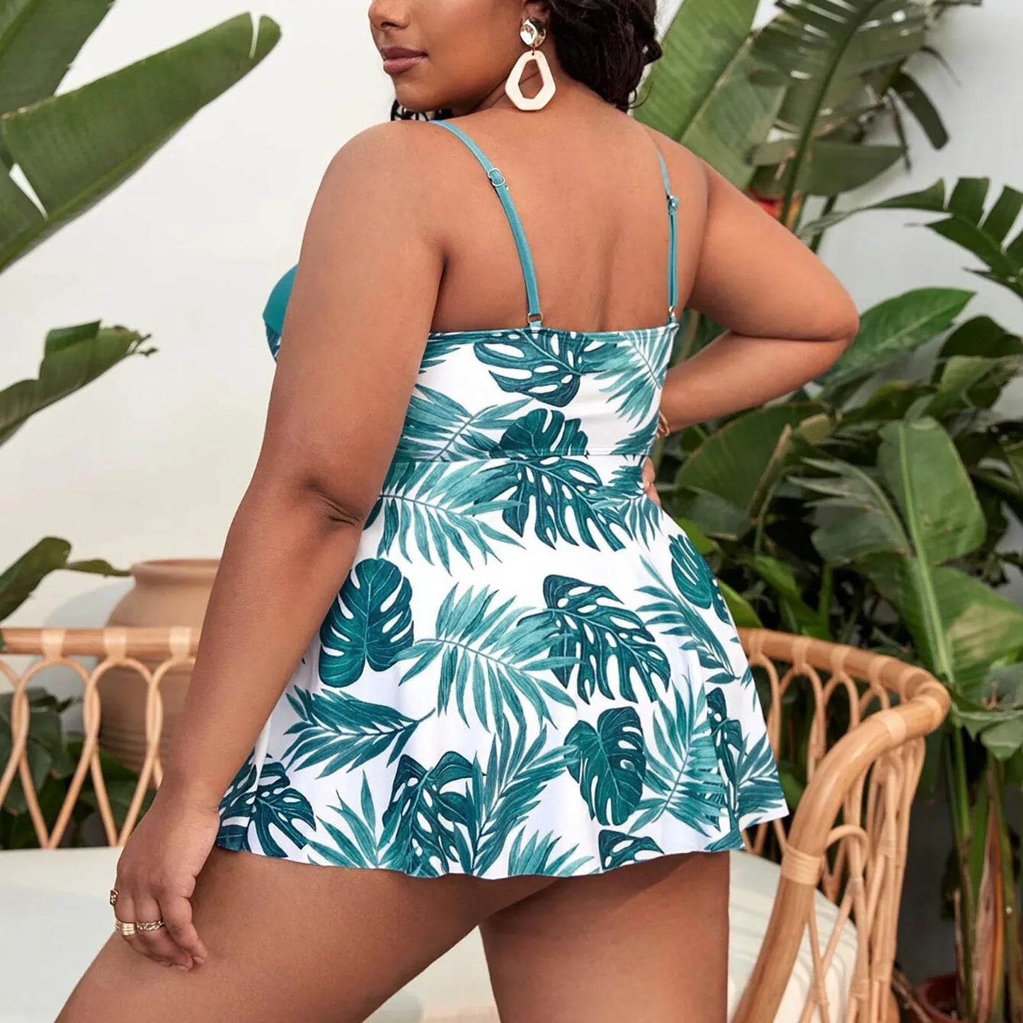 Tankini Bikini with High Waisted Bottoms