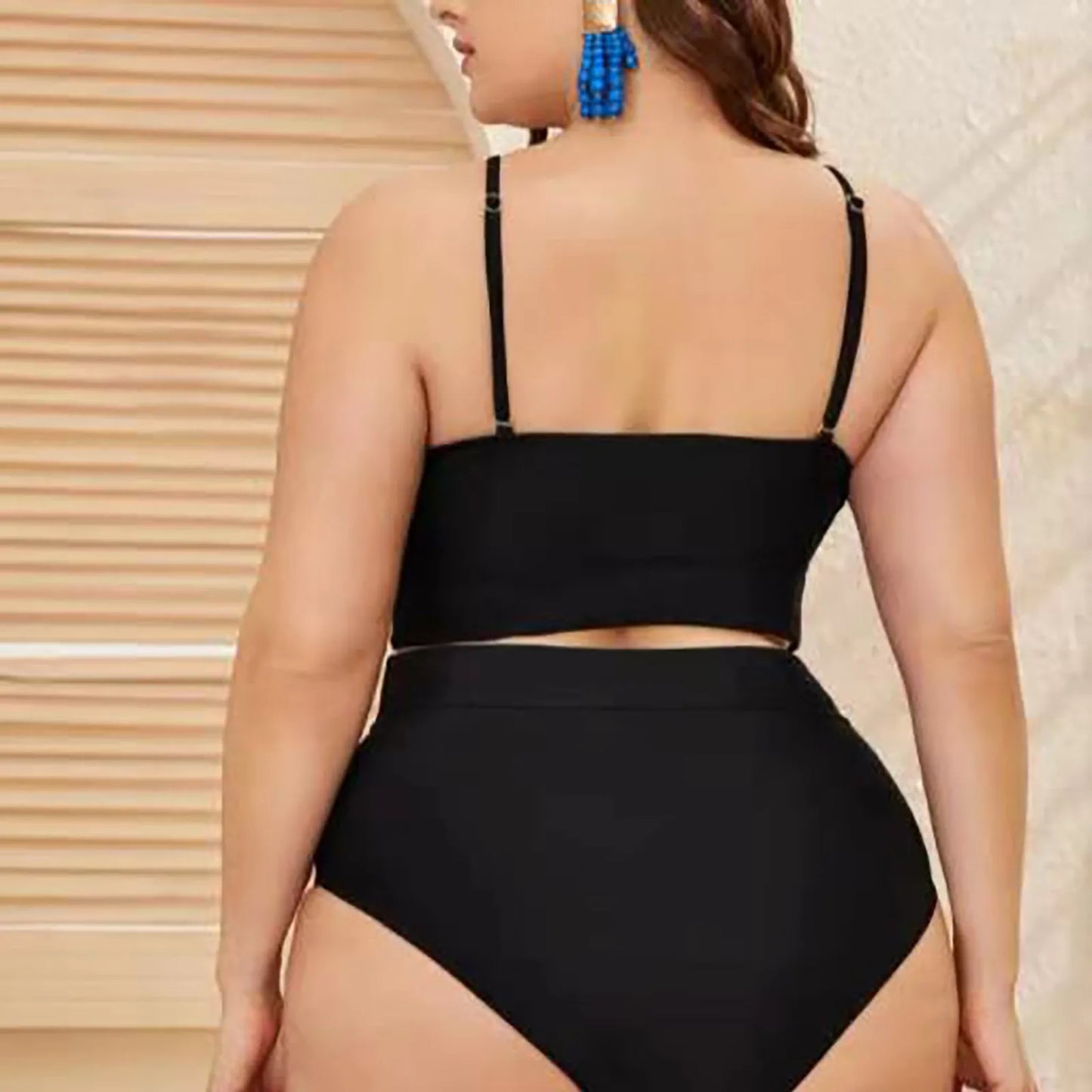 Mesh Detail High Waist Bikini