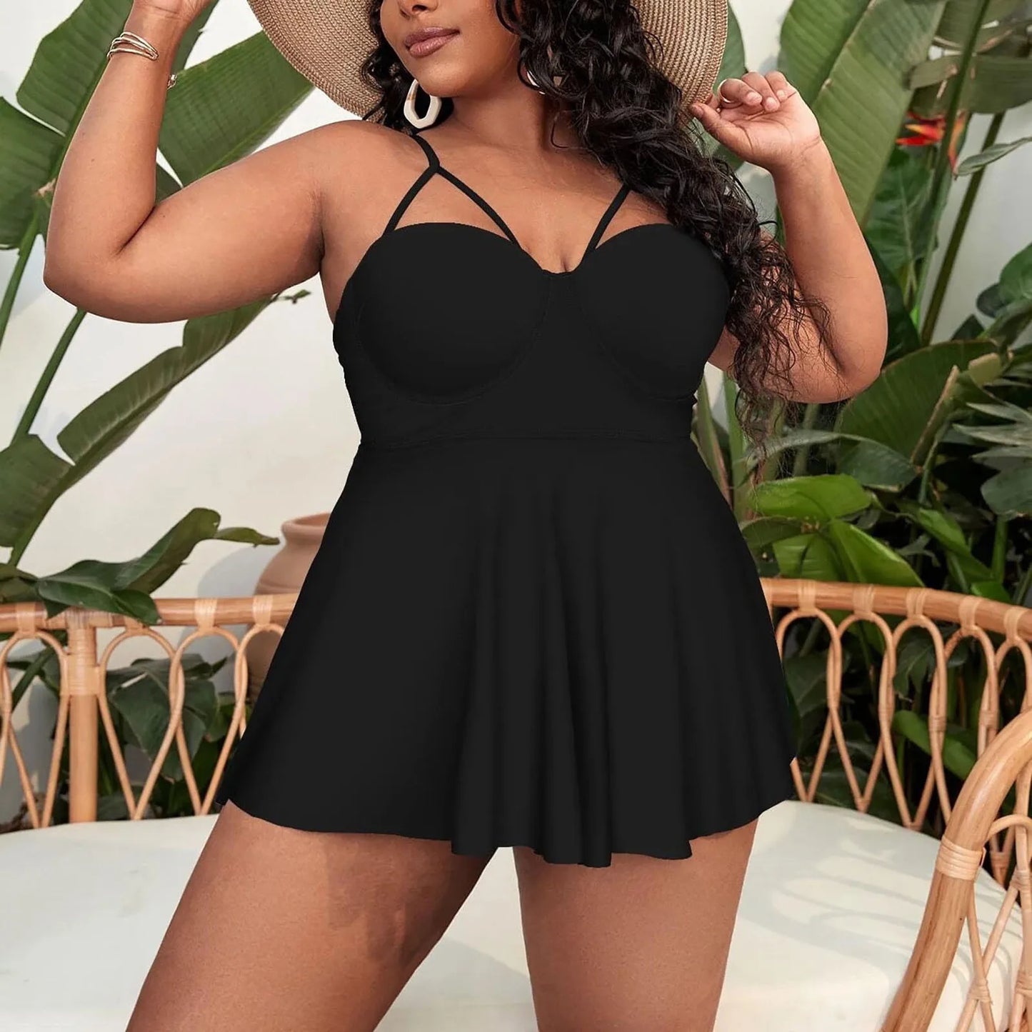 Tankini Bikini with High Waisted Bottoms