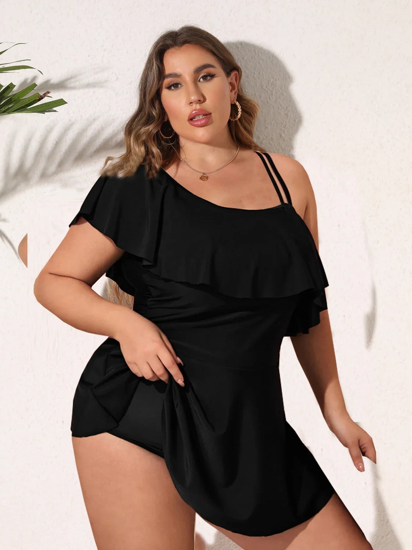 Black Wave One Shoulder - 2 pieces