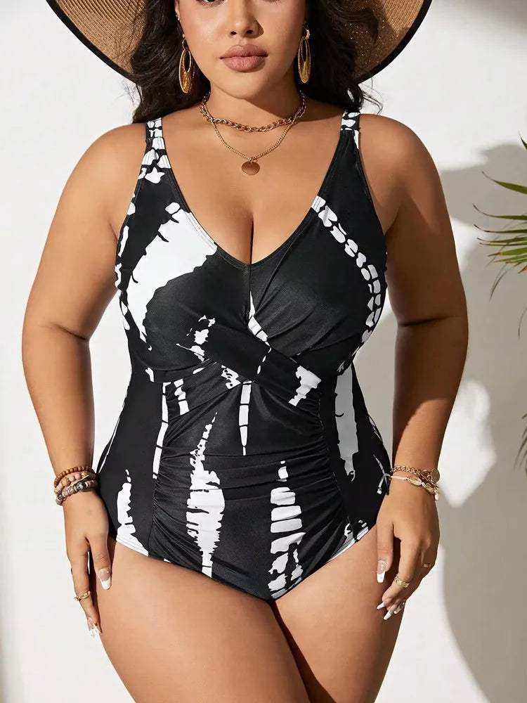 Tide Twist Shaping Swimsuit - Black and White
