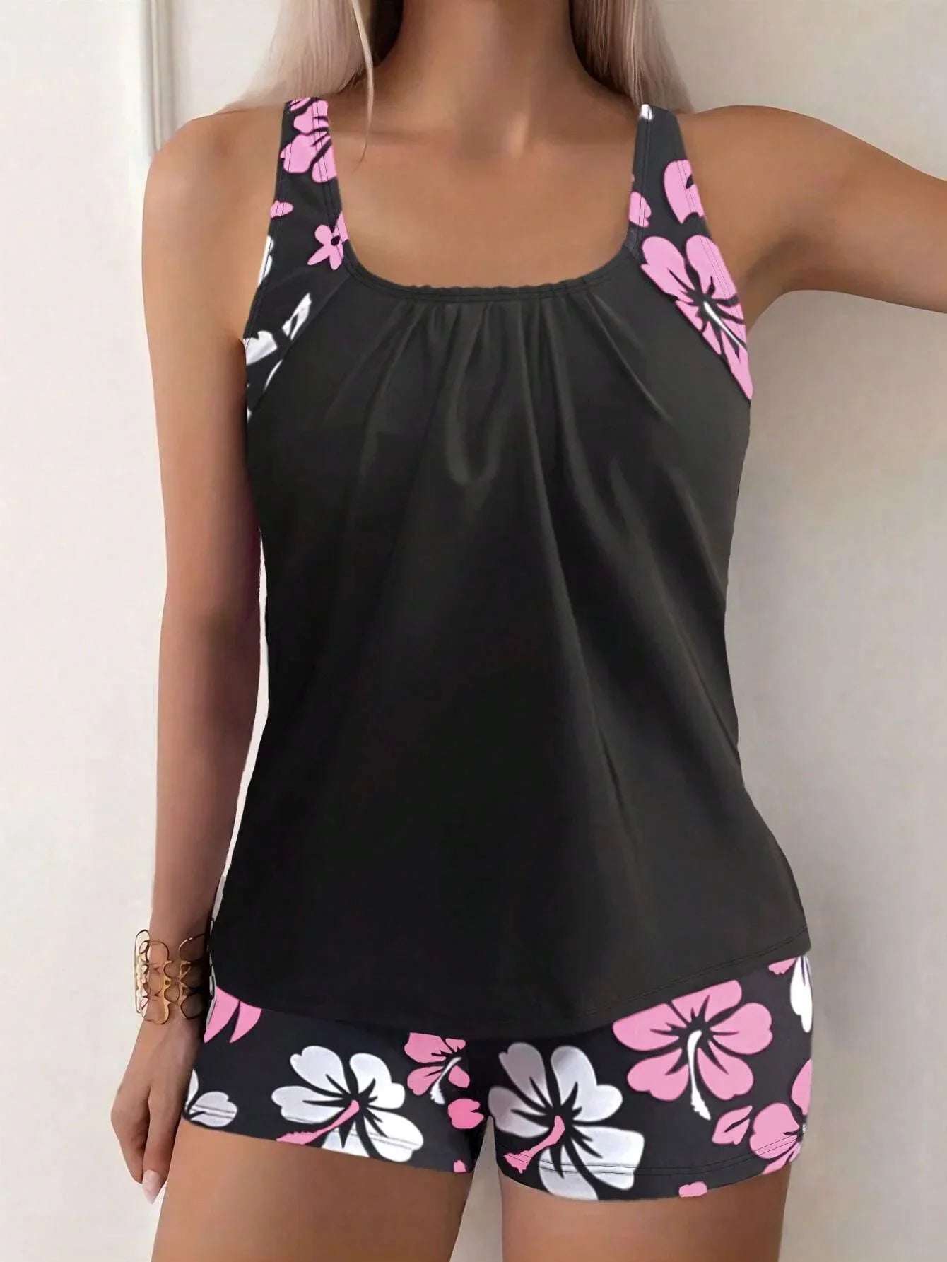 Summer floral print tankini