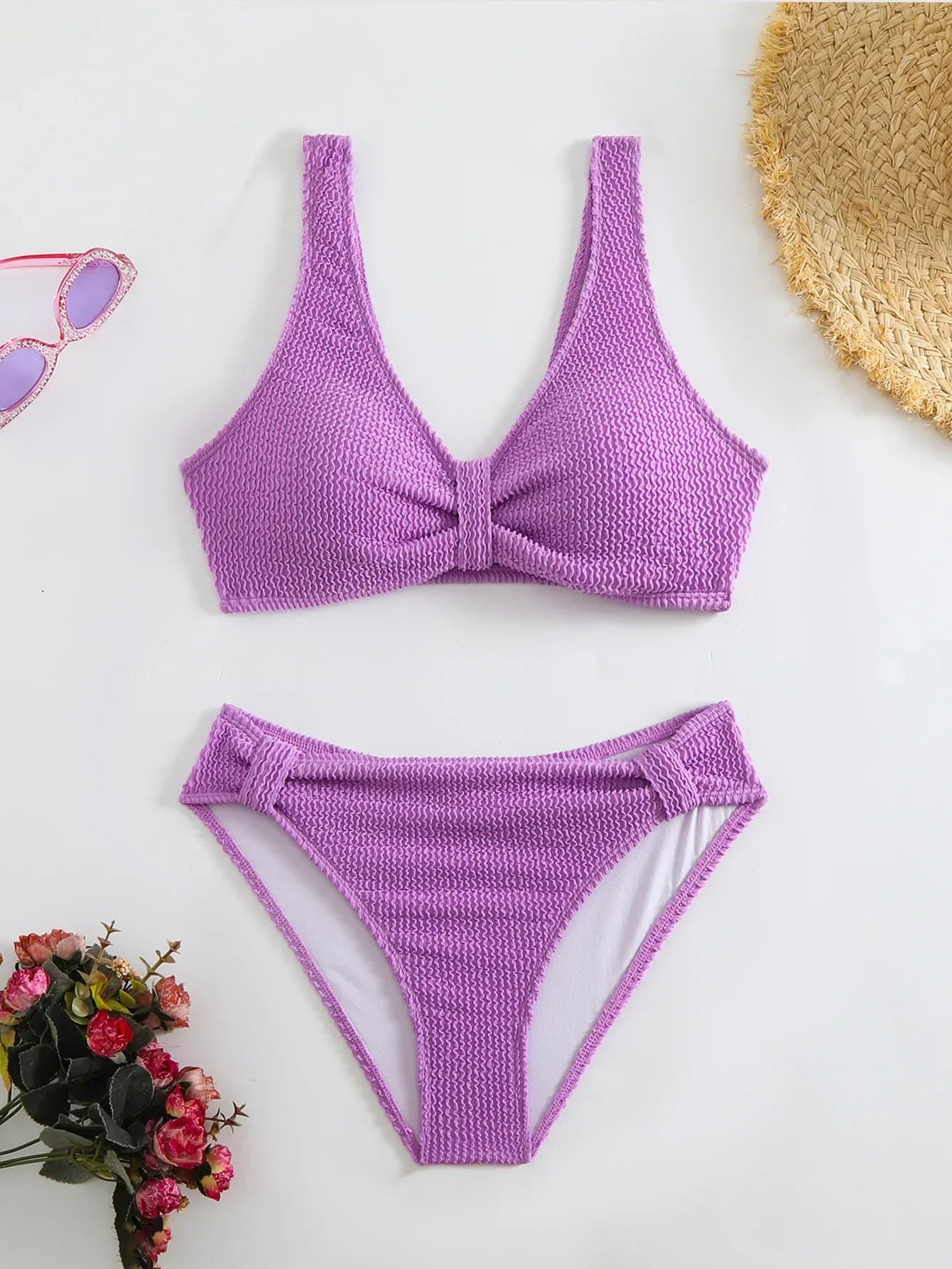 Coastal Allure V-Neck Bikini Set