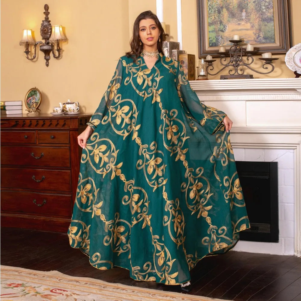 Imperial Zahra Kaftan – Embroidered Bloom Edition