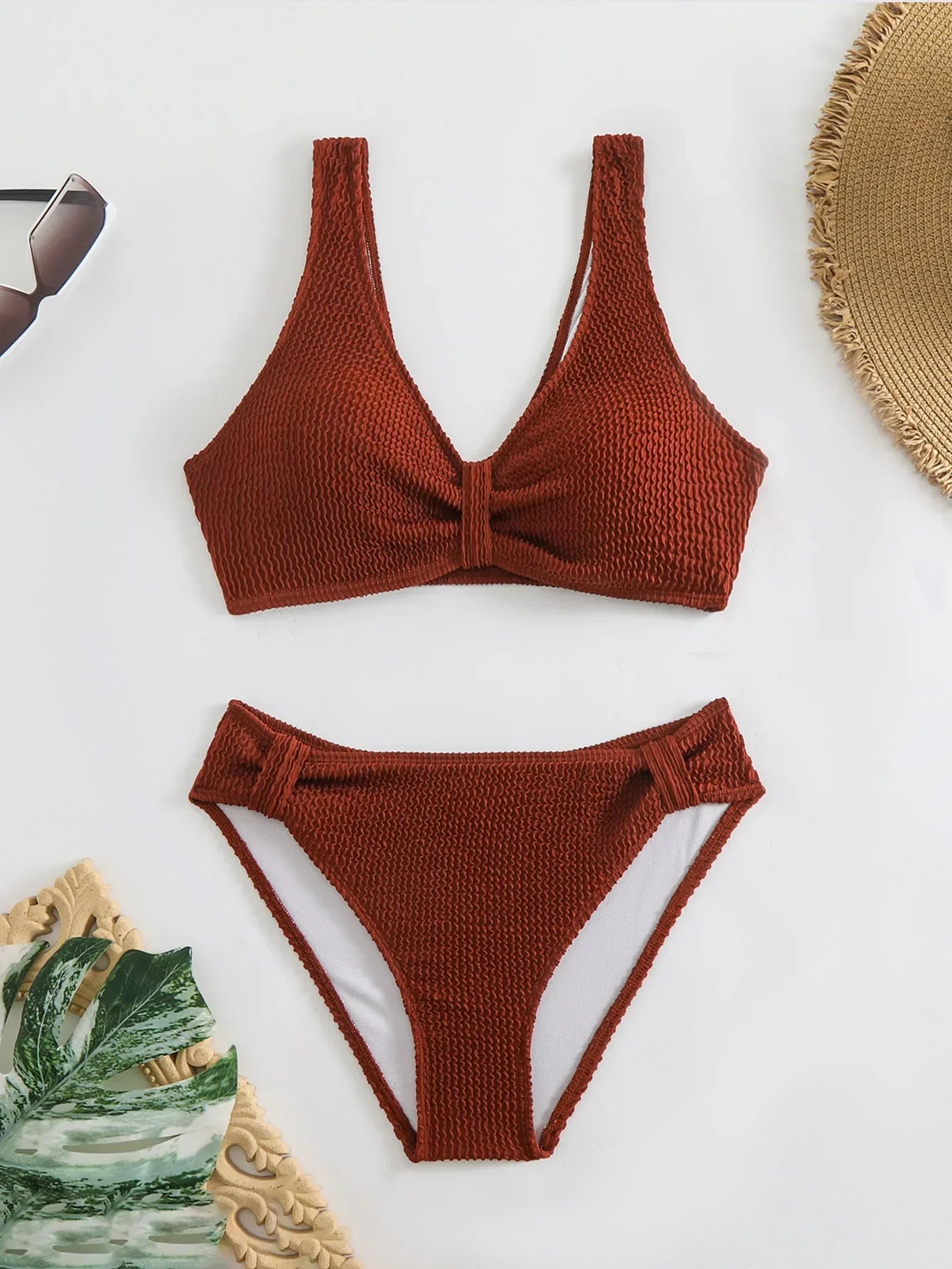 Coastal Allure V-Neck Bikini Set