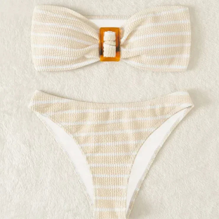 Maragogi bikini taking that falls striped