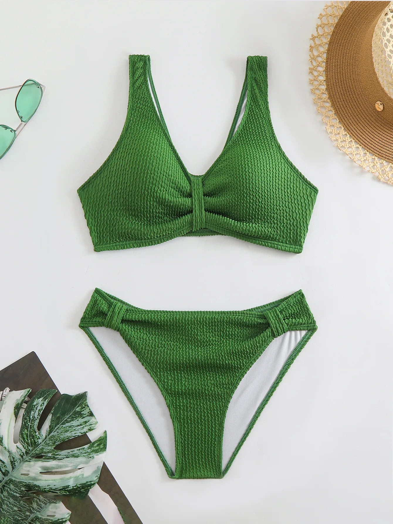 Coastal Allure V-Neck Bikini Set