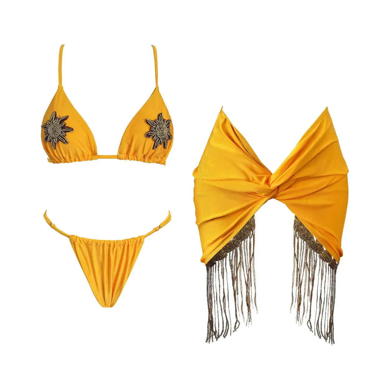 Set with golden sun details - 3 Pieces