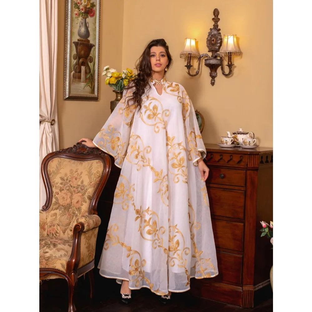 Imperial Zahra Kaftan – Embroidered Bloom Edition