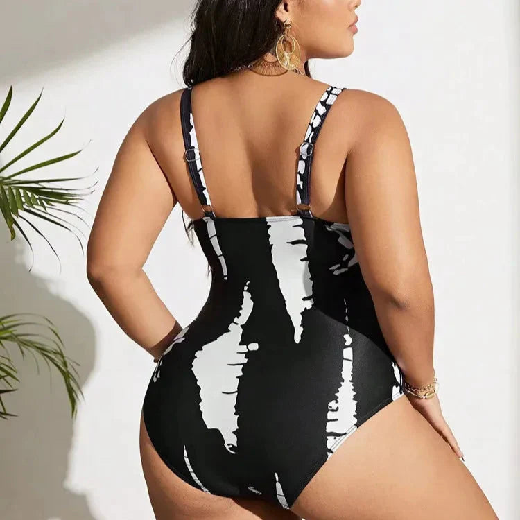 Tide Twist Shaping Swimsuit - Black and White