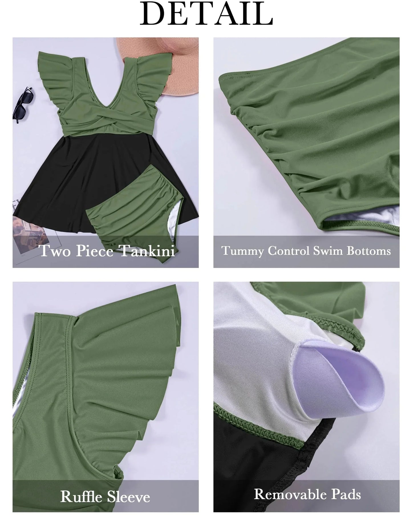 Wrap Swimsuit with Loose Skirt